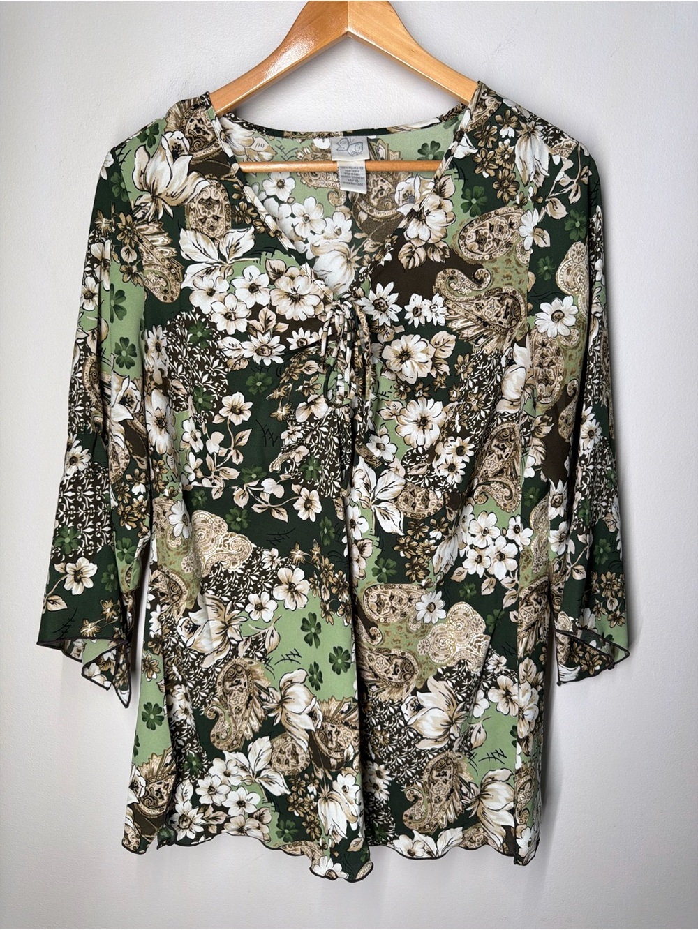 Y2K DressBarn 2B Fairy Grunge Boho Floral Paisley Tunic Top Whimsigoth